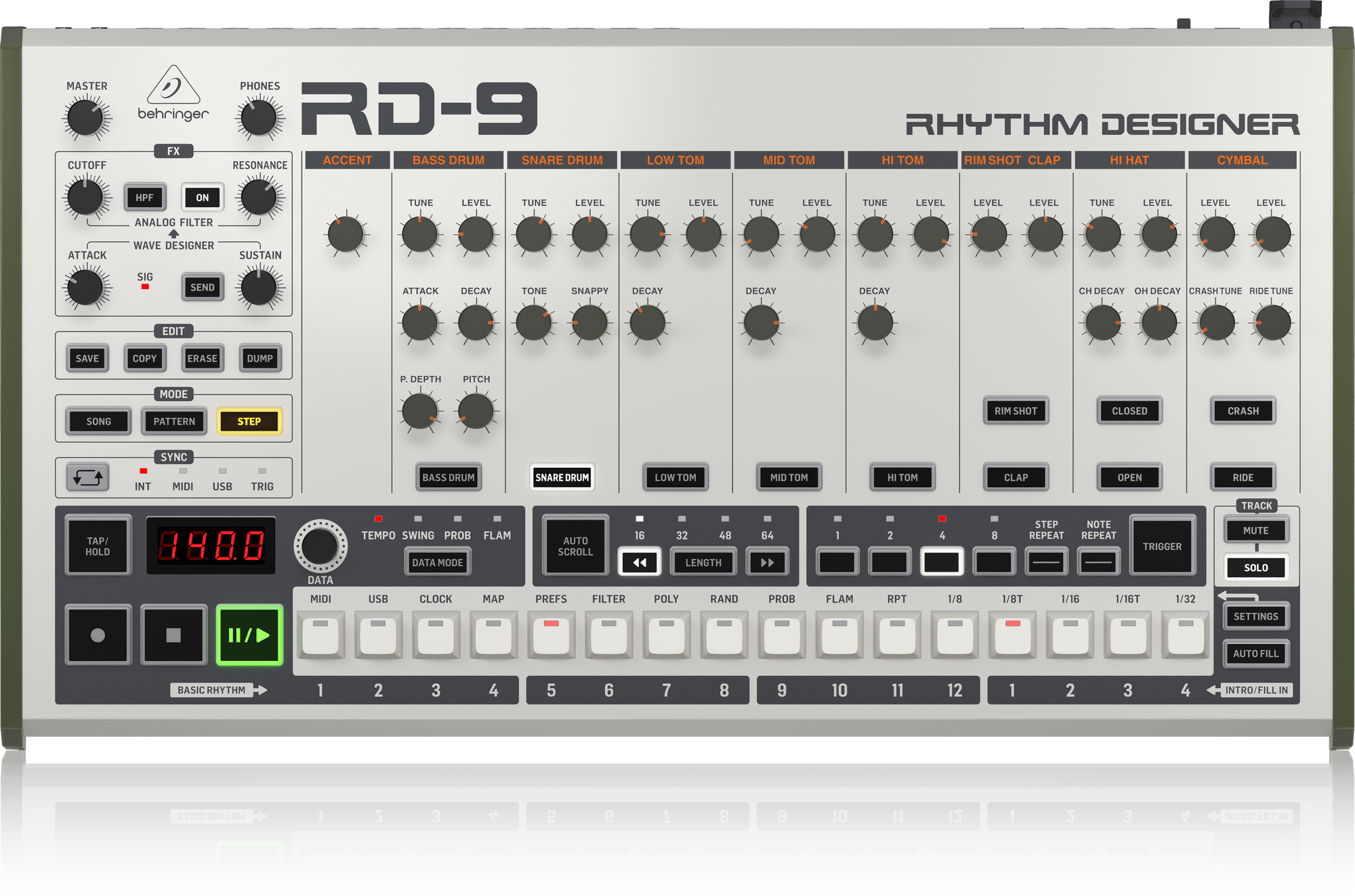 ハイブリッド・ドラム・マシンの真打ち登場か！？ Behringer「RD-9 